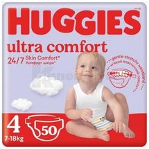 ПІДГУЗНИКИ ДИТЯЧІ ГІГІЄНІЧНІ HUGGIES ULTRA COMFORT розмір 4, № 50; Кімберлі-Кларк