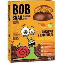 ЦУКЕРКИ НАТУРАЛЬНІ BOB SNAIL (РАВЛИК БОБ) яблуко-манго, 60 г, в бельгійському молочному шоколаді, в бельгійському молоч. шокол., № 1; Еко Снек