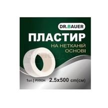 Пластир у рулонах Dr.Bauer 2,5 см х 500 см, на неткан. основі, № 1; Тетафарм