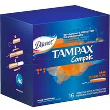 ТАМПОНИ ГІГІЄНІЧНІ TAMPAX compak super plus, з аплікатором, з аплікатором, № 16; Проктер енд Гембл Україна