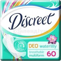 ПРОКЛАДКИ ГІГІЄНІЧНІ ЖІНОЧІ DISCREET deo water lily, № 60; Проктер енд Гембл Мануфактуринг