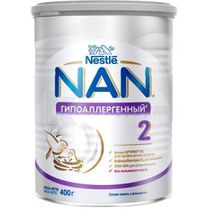 СУХАЯ МОЛОЧНАЯ СМЕСЬ "NAN 2 ГИПОАЛЛЕРГЕННЫЙ" банка жестяная, 400 г, с 6 месяцев, с 6 месяцев, № 1; Нестле Украина