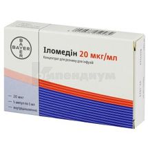 Иломедин концентрат для раствора для инфузий, 20 мкг/мл, ампула, 1 мл, № 5; Bayer Pharma