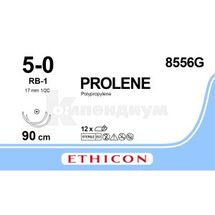 PROLENE 5/0, син., 90 см, +2 иглы 17 мм колющие 1/2, +2 иглы 17 мм колющие 1/2, № 1; Ethicon, Inc