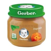 ПЮРЕ ФРУКТОВОЕ ГОМОГЕНИЗИРОВАННОЕ ТМ "GERBER" "ПЕРСИК" витаминизированное, 80 г, с 6 месяцев, с 6 месяцев, № 1; Нестле Украина