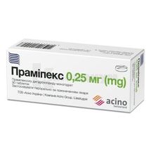 Прамипекс таблетки, 0,25 мг, № 30; Acino