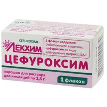 Цефуроксим порошок для раствора для инъекций, 1,5 г, флакон, № 1; Лекхим