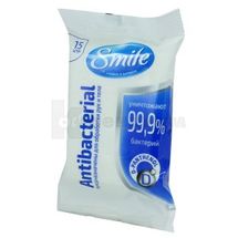 САЛФЕТКИ ВЛАЖНЫЕ "SMILE" ANTIBACTERIAL С Д-ПАНТЕНОЛОМ № 15; КПД