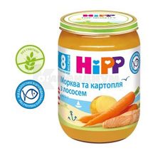 ПЮРЕ РЫБНО-ОВОЩНОЕ "МОРКОВЬ И КАРТОФЕЛЬ С ЛОСОСЕМ" "HIPP" 190 г, с 8 месяцев, с 8 мес., № 1; Хипп Украина