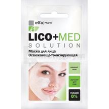 МАСКА ДЛЯ ЛИЦА ОСВЕЖАЮЩЕ-ТОНИЗИРУЮЩАЯ "LICO + MED" 20 мл; Эльфа ФФ