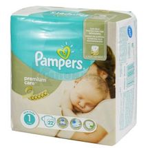 ПОДГУЗНИКИ ДЕТСКИЕ PAMPERS PREMIUM CARE newborn (3 кг), № 22; undefined