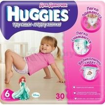 ПОДГУЗНИКИ-ТРУСИКИ ДЕТСКИЕ ГИГИЕНИЧЕСКИЕ HUGGIES LITTLE WALKERS 6, для девочек, для девочек, № 30; Yuhan-Kimberly