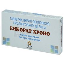 Энкорат Хроно таблетки пролонгированного действия, покрытые оболочкой, 500 мг, стрип, № 30; SUN