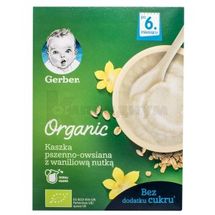 КАША СУХАЯ МОЛОЧНАЯ БЫСТРОРАСТВОРИМАЯ GERBER® ORGANIC ПШЕНИЧНО-ОВСЯНАЯ "GERBER" с ванилью, 240 г, для детей от 6 месяцев, для детей от 6 месяцев, № 1; Нестле Украина