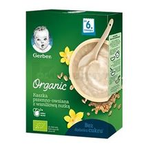 КАША СУХАЯ БЕЗМОЛОЧНАЯ БЫСТРОРАСТВОРИМАЯ GERBER® ORGANIC ПШЕНИЧНО-ОВСЯНАЯ "GERBER" с ванилью, 240 г, для детей от 6 месяцев, для детей от 6 месяцев, № 1; Нестле Украина