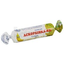 Аскорбинка-КВ таблетки, 25 мг, в этикетке, со вкусом банана, со вкусом банана, № 10; Киевский витаминный завод