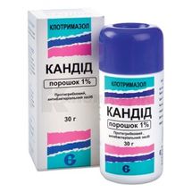 Кандид порошок накожный, 10 мг/г, флакон, 30 г, № 1; Glenmark