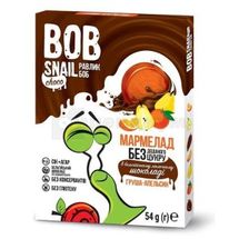 МАРМЕЛАД НАТУРАЛЬНЫЙ BOB SNAIL (УЛИТКА БОБ) 54 г, груша-апел. в бельг.мол.шокол., № 1; Эко Снек