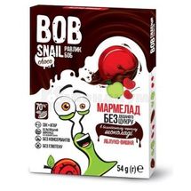 МАРМЕЛАД НАТУРАЛЬНЫЙ BOB SNAIL (УЛИТКА БОБ) яблоко-вишня, 54 г, в бельгийском черном шоколаде, № 1; Эко Снек