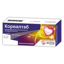 Корвалтаб таблетки, блистер, пачка, пачка, № 100; Acino