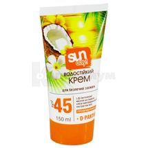 ВОДОСТОЙКИЙ КРЕМ ДЛЯ БЕЗОПАСНОГО ЗАГАРА тм "SUN DAY" spf-45, 150 мл; Альянс Красоты