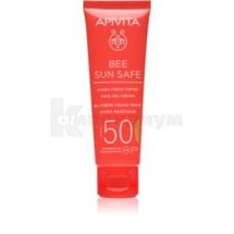 APIVITA BEE SUN SAFE СОЛНЦЕЗАЩИТНЫЙ ГЕЛЬ-КРЕМ ДЛЯ ЛИЦА spf-50, 50 мл, с оттенком, с оттенком; Apivita