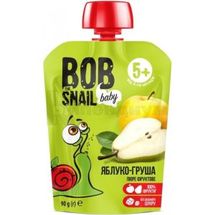 ПЮРЕ ФРУКТОВОЕ BOB SNAIL (УЛИТКА БОБ) для детей, 90 г, яблоко-груша, яблоко-груша, № 1; Эко Снек