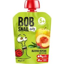 ПЮРЕ ФРУКТОВОЕ BOB SNAIL (УЛИТКА БОБ) для детей, 90 г, яблоко-персик, яблоко-персик, № 1; Эко Снек