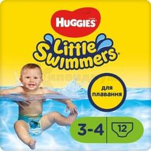 ПОДГУЗНИКИ-ТРУСИКИ ДЛЯ КУПАНИЯ ДЕТСКИЕ ГИГИЕНИЧЕСКИЕ HUGGIES LITTLE SWIMMER 3-4 (7-15 кг), № 12; Kimberly-Clark