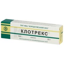 Клотрекс мазь, туба, 25 г, в пачке, в пачке, № 1; ПАО НПЦ "Борщаговский ХФЗ"