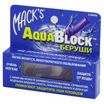 БЕРУШИ ИЗ СИЛИКОНА soft flanged ear aquablock, пара, фиолетовые, фиолетовые, № 2; McKeon Products