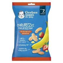 Gerber снеки кукурузные с клубникой и бананом для детей 28 г, № 1; Нестле Украина