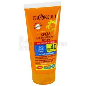 КРЕМ "ВИСОКИЙ ЗАХИСТ" ДЛЯ БЕЗПЕЧНОЇ ЗАСМАГИ SPF-40