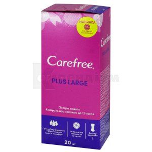 ПРОКЛАДКИ ЖІНОЧІ ГІГІЄНІЧНІ CAREFREE PLUS LARGE