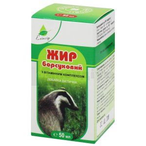 БОРСУКОВИЙ ЖИР З ВІТАМІННИМ КОМПЛЕКСОМ ДОБАВКА ДІЄТИЧНА "ЕЛІКСИР"
