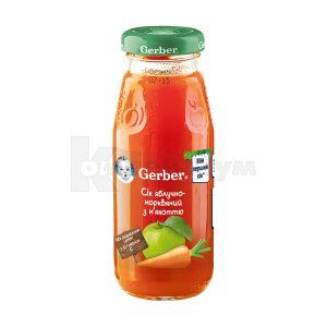 Гербер сік яблучно-морквяний з м`якоттю (Gerber apple-carrot juice with pulp)