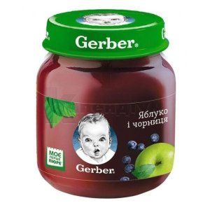 ПЮРЕ ФРУКТОВЕ ТМ "GERBER" "ЯБЛУКО І ЧОРНИЦЯ"