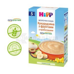 КАША МОЛОЧНА "КУКУРУДЗЯНА З ФРУКТАМИ" З ПРЕБІОТИКАМИ HIPP