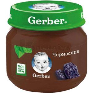 ПЮРЕ ФРУКТОВЕ ГОМОГЕНІЗОВАНЕ ТМ "GERBER" "ЧОРНОСЛИВ"