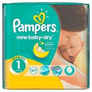 ПІДГУЗНИКИ ДИТЯЧІ PAMPERS NEW BABY-DRY