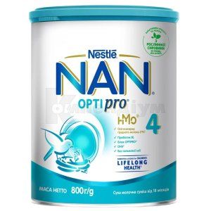 Суміш суха молочна "Nan<sup>®</sup> 4 Optipro" для дітей з 18 місяців (Dry milk mixture Nan<sup>®</sup> 4 Optipro<sup>®</sup>for children from 18 months )