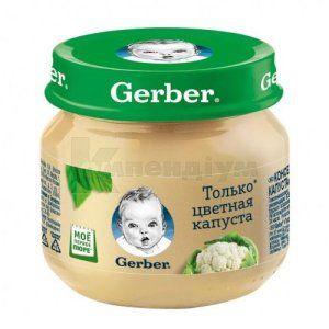 ПЮРЕ ГОМОГЕНІЗОВАНЕ НА ОВОЧЕВІЙ ОСНОВІ ТМ "GERBER" "ЦВІТНА КАПУСТА"