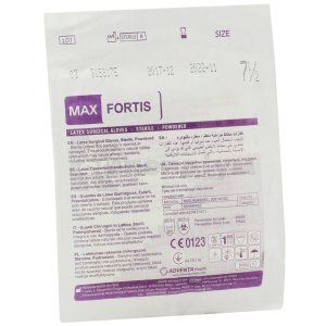 РУКАВИЧКИ ХІРУРГІЧНІ ЛАТЕКСНІ ОПУДРЕНІ СТЕРИЛЬНІ MAX FORTIS