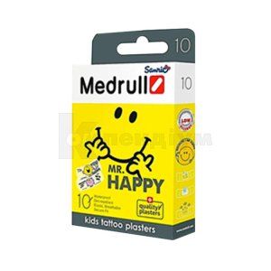 ПЛАСТИР МЕДИЧНИЙ MEDRULL ДИТЯЧИЙ ТАТУ "MR. HAPPY" З ПОЛІМЕРНОГО МАТЕРІАЛУ