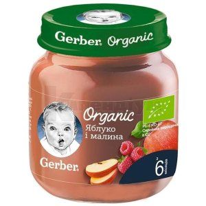 ПЮРЕ тм "GERBER" ЯБЛУКО МАЛИНА ОРГАНІК