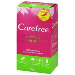 Прокладки гігієнічні Кефрі з екстрактом бавовни і алое (Hygienic pads Carefree with cotton and aloe extract)