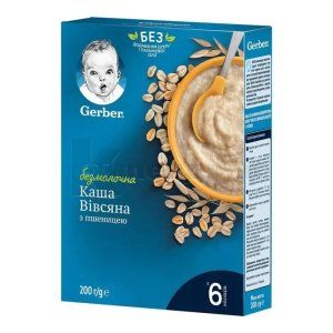 КАША СУХА БЕЗМОЛОЧНА GERBER® ВІВСЯНА З ПШЕНИЦЕЮ