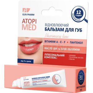 Бальзам для губ відновлюючий тм Elfa Pharm серії Atopi Med