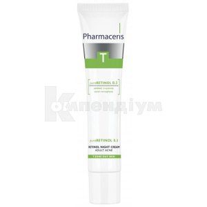 Крем нічний Pure Retinol 0.3 з ретинолом для вікового акне "Pharmaceris T"