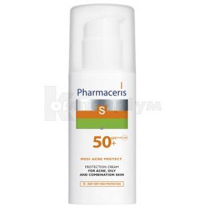 Крем сонцезахисний для шкіри з акне SPF50+ "Pharmaceris S Medi Acne Protect"